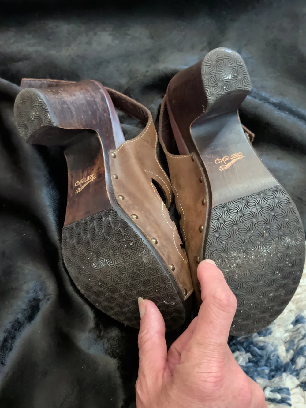 Dansko Brown Cutout Leather Slingback Sandals